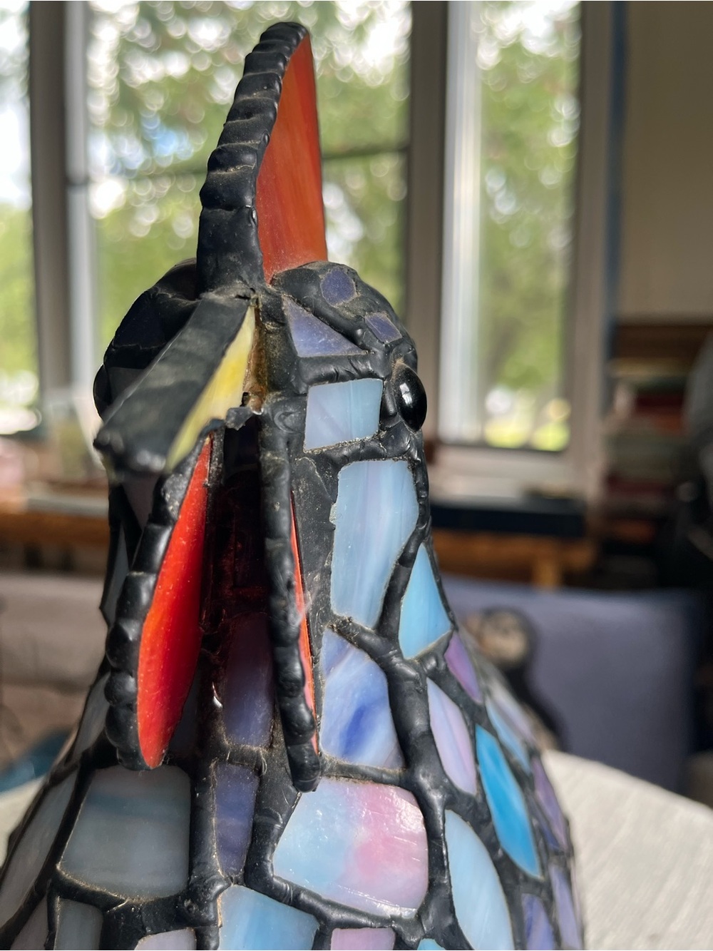 VTG Tiffany stained glass rooster - Picture 8 of 16